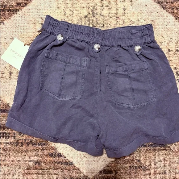 Cynthia Rowley NWT Blue Linen Blend Shorts size 4 - Picture 5 of 5